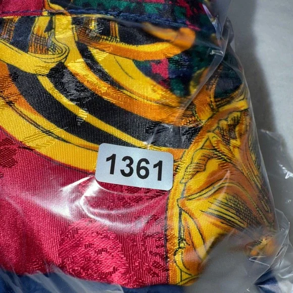 River Edge 80's Sport Windbreaker Jacket Sz M Colorful Baroque Print Nylon Track - Picture 9 of 9